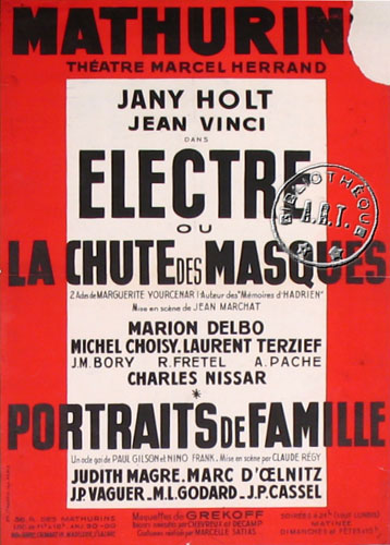 l'affiche originale: Électre ou la chute des masques