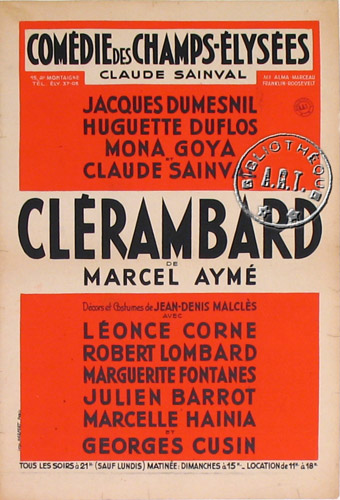 l'affiche originale: Clérambard
