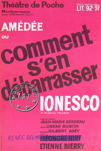 l'affiche originale: Amédée ou comment s'en débarrasser