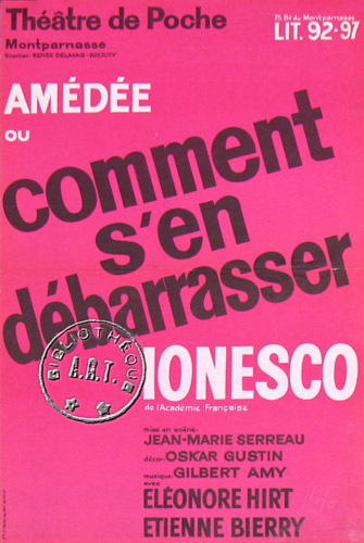 l'affiche originale: Amédée ou comment s'en débarrasser