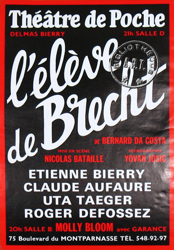l'affiche originale: L'Élève de Brecht