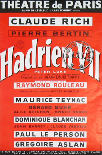 l'affiche originale: Hadrien VII