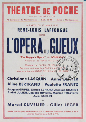 l'affiche originale: L'Opéra du gueux