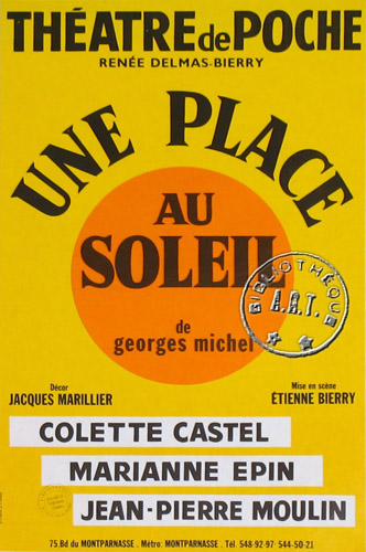 l'affiche originale: Une place au soleil