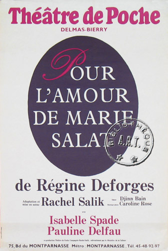 l'affiche originale: Pour l'amour de Marie Salat