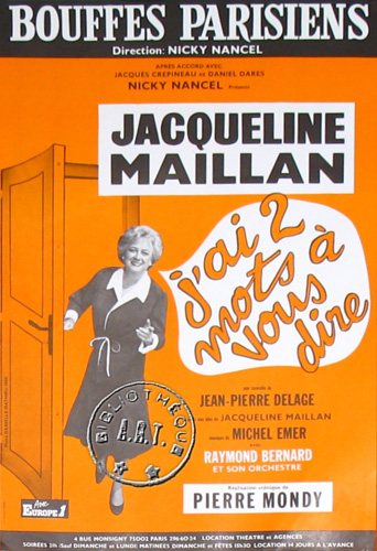 l'affiche originale: J'ai 2 mots à vous dire