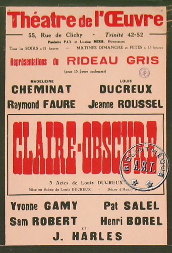 l'affiche originale: Claire-Obscure