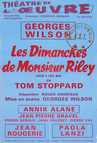 l'affiche originale: Les Dimanches de Monsieur Riley