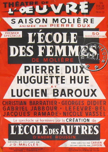 l'affiche originale: L'École des femmes