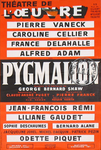 l'affiche originale: Pygmalion *
