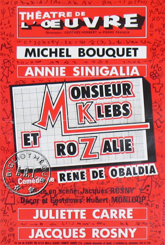 l'affiche originale: Monsieur Klebs et Rozalie