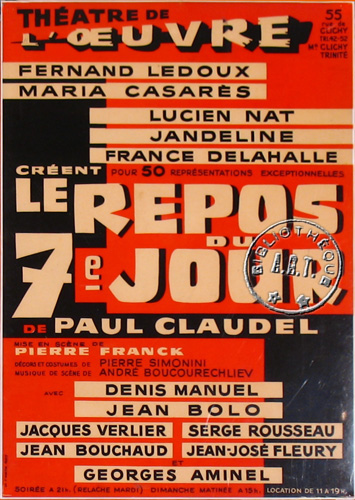 le repos du 7ème jour de paul claudel