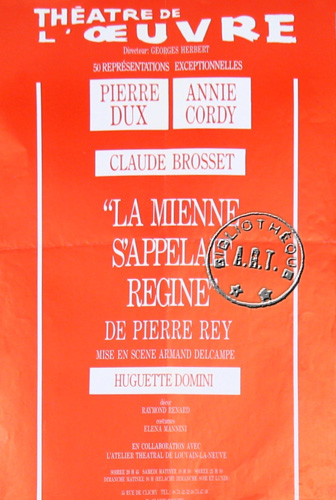l'affiche originale: La Mienne s'appelle Régine