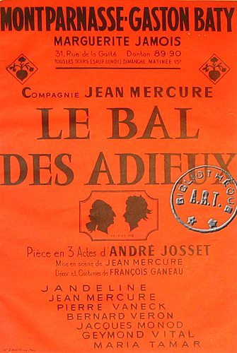 l'affiche originale: Le Bal des adieux