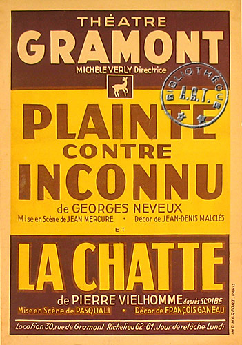 l'affiche originale: Plainte contre inconnu *