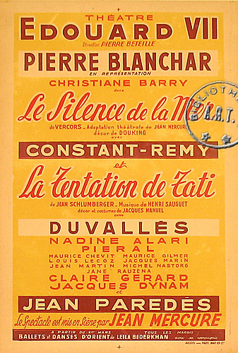 l'affiche originale: Le Silence de la mer *