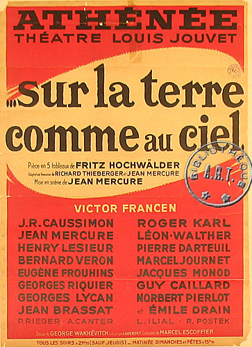 l'affiche originale: Sur la terre comme au ciel *