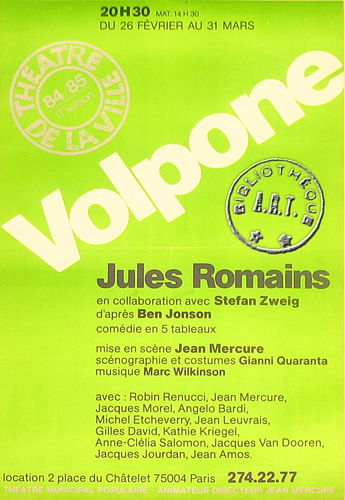 l'affiche originale: Volpone