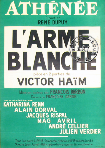 l'affiche originale: L'Arme blanche