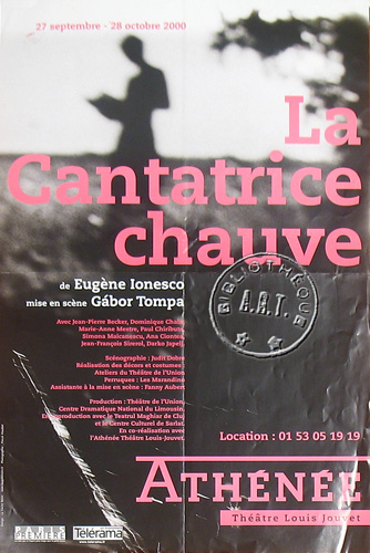 l'affiche originale: La Cantatrice chauve