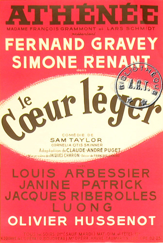 l'affiche originale: Le Cœur léger