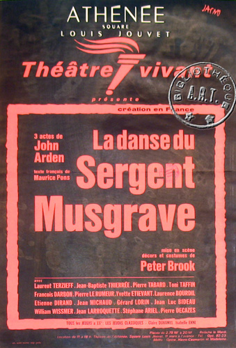 l'affiche originale: La Danse du Sergent Musgrave