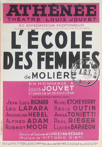 l'affiche originale: L'École des femmes