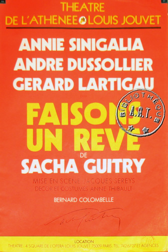 l'affiche originale: Faisons un rêve