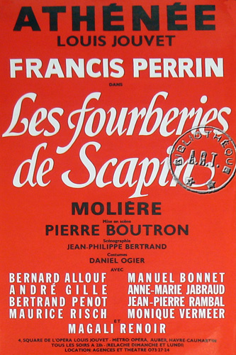 l'affiche originale: Les Fourberies de Scapin
