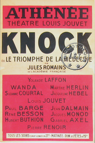 l'affiche originale: Knock ou le triomphe de la médecine