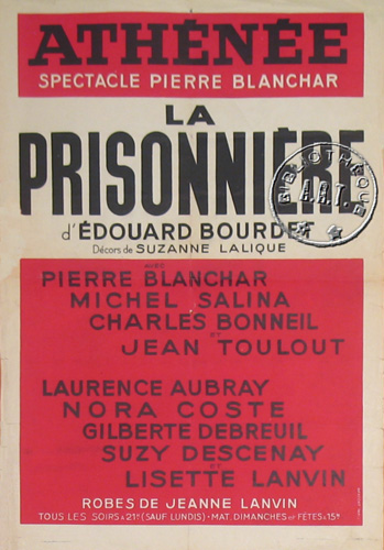 l'affiche originale: La Prisonnière