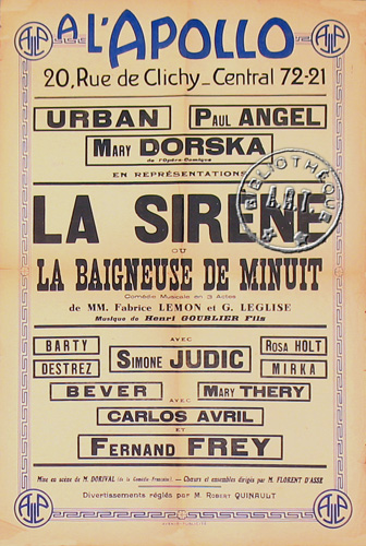 l'affiche originale: La Sirène ou la baigneuse de minuit
