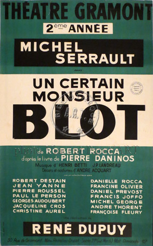 l'affiche originale: Un certain Monsieur Blot