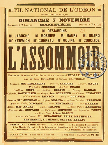 l'affiche originale: L'Assommoir