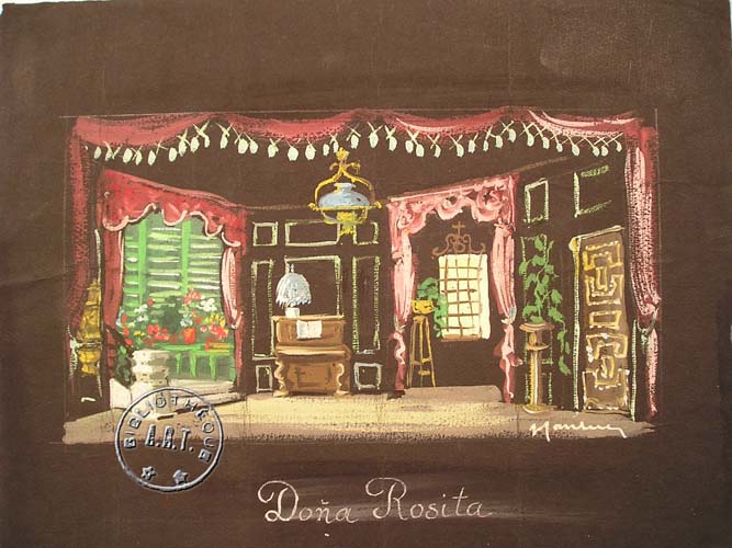 les décors et costumes de Dona Rosita de Federico Garcia LORCA - 1952
