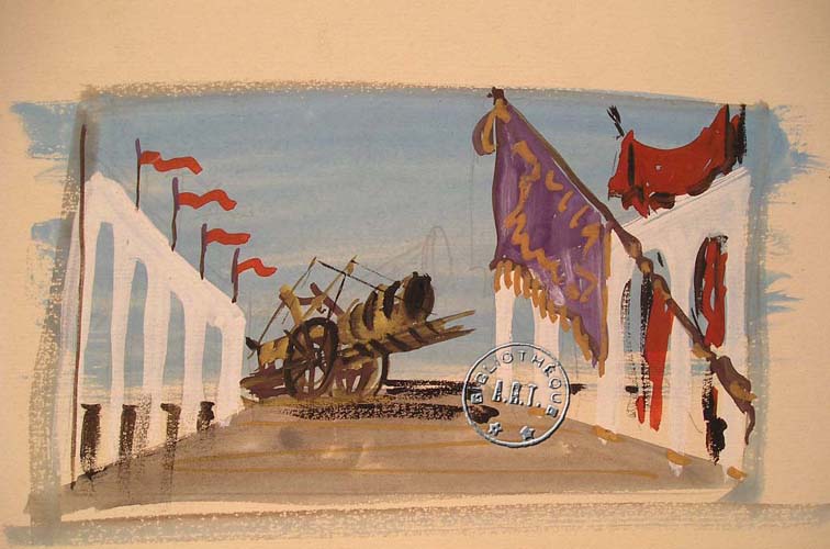 les décors et costumes de Étendards du Roi (les) de Adolfo COSTA DU RELS - 1956