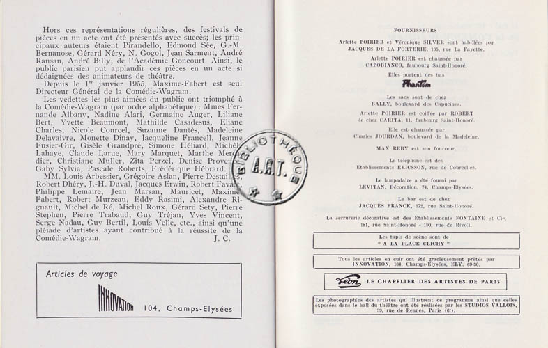 Les programmes de Théatre de l\