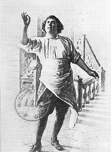 Jean Coquelin dans le rôle de Ragueneau de Cyrano