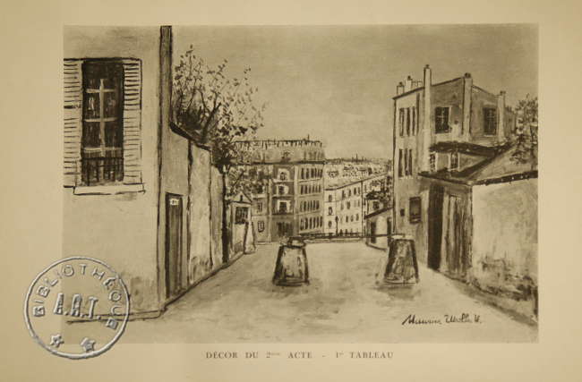 Louise, décor de Maurice Utrillo, acte II, 1er tableau